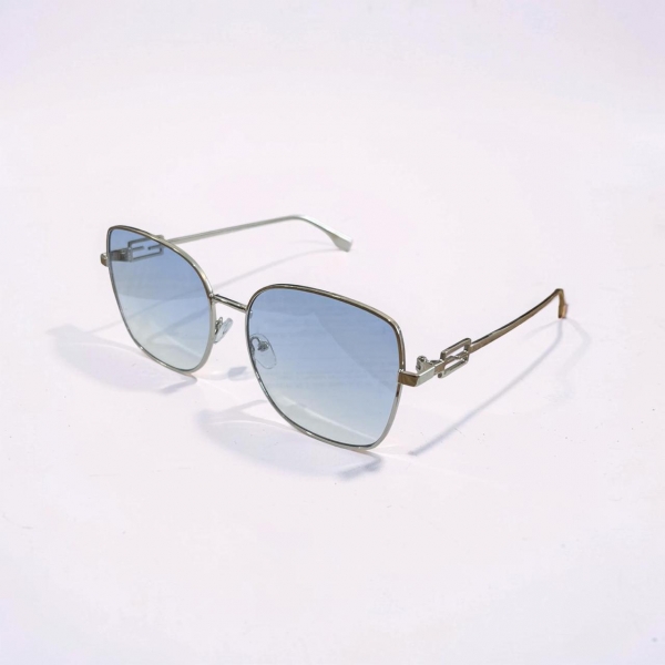 Óculos de Sol Proteção UV400 - Prata Lentes Azul