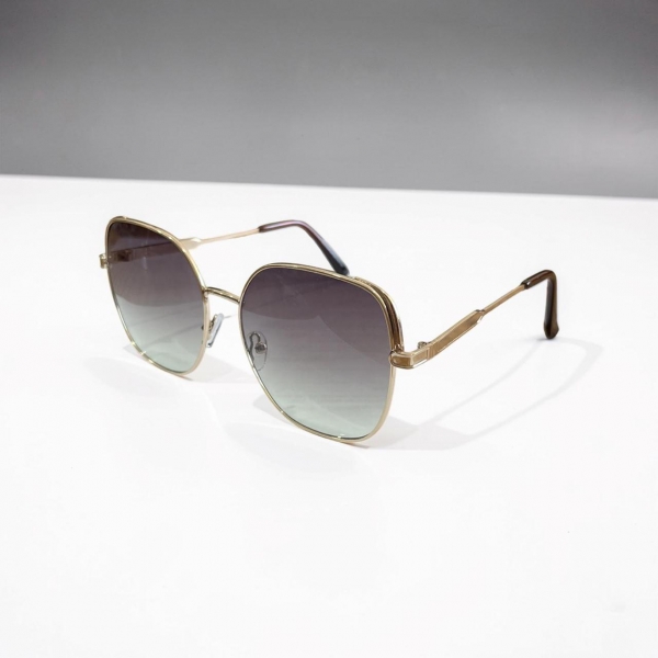 Óculos de Sol Proteção UV400 - Dourado Lente Preta Degradê