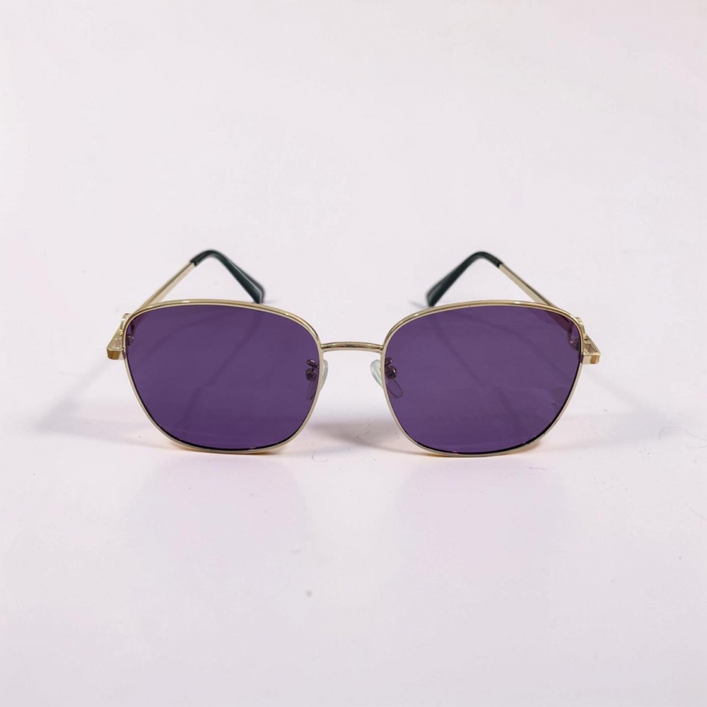 Óculos de Sol Lentes Polarizados - Dourado com Lentes Roxa