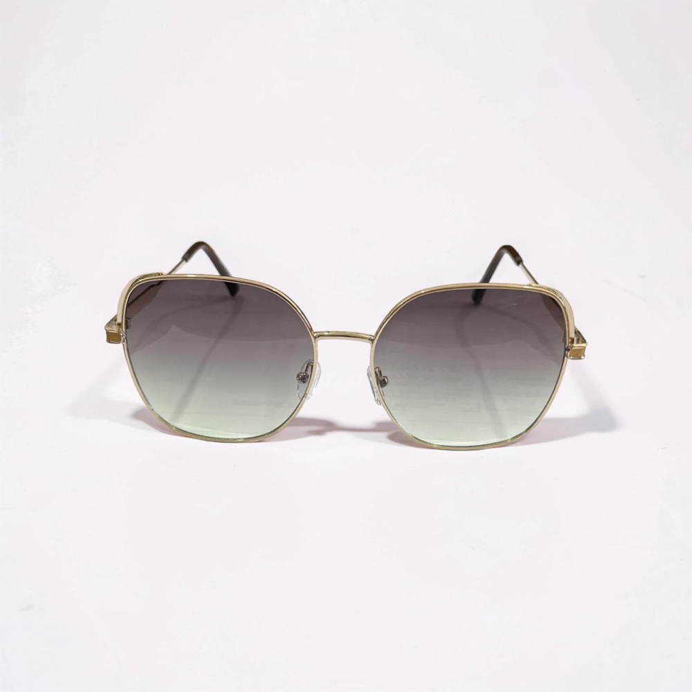 Óculos de Sol Proteção UV400 - Dourado Lente Preta Degradê