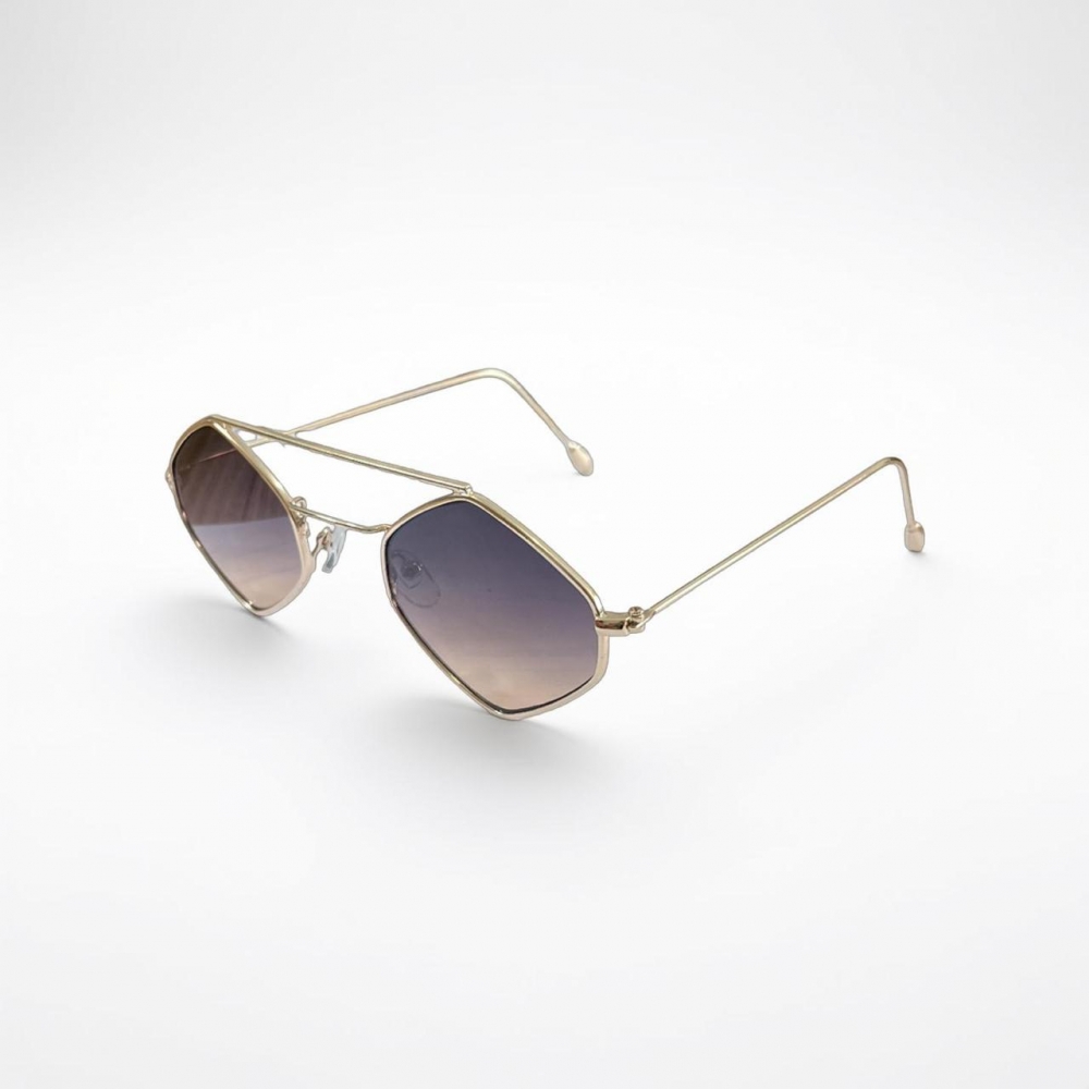Óculos de Sol Proteção UV400 - Dourado Lentes Degradê